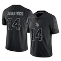 Punc MN.Vikings #14 Jauan Jennings Player Black Reflective LImited Home Game Stitched Jerseys