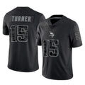 Punc MN.Vikings #15 Dallas Turner Player Black Reflective LImited Home Game Stitched Jerseys