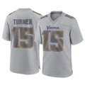 Punc MN.Vikings #15 Dallas Turner Player Gray Atmosphere Fashion Home Game Stitched Jerseys