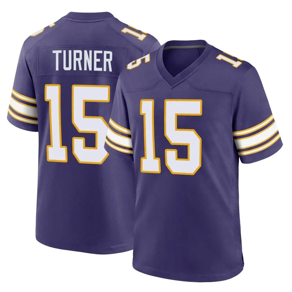 Punc MN.Vikings #15 Dallas Turner Player Purple Classic Home Game Stitched Jerseys