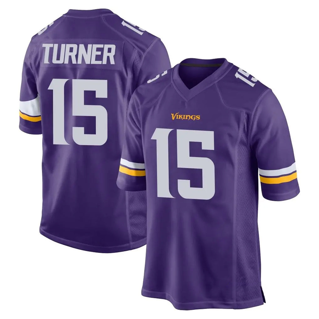 Punc MN.Vikings #15 Dallas Turner Player Purple Home Game Stitched Jerseys