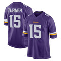 Punc MN.Vikings #15 Dallas Turner Player Purple Home Game Stitched Jerseys