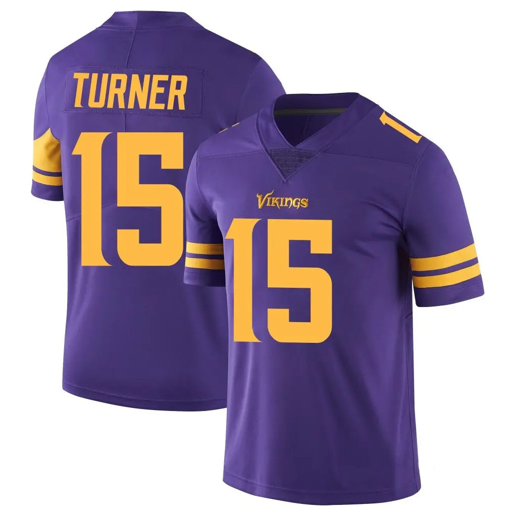 Punc MN.Vikings #15 Dallas Turner Player Purple Limited Color Rush Home Game Stitched Jerseys