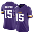 Punc MN.Vikings #15 Dallas Turner Player Purple Limited Vapor F.U.S.E. Home Game Stitched Jerseys