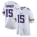 Punc MN.Vikings #15 Dallas Turner Player White Home Game Stitched Jerseys