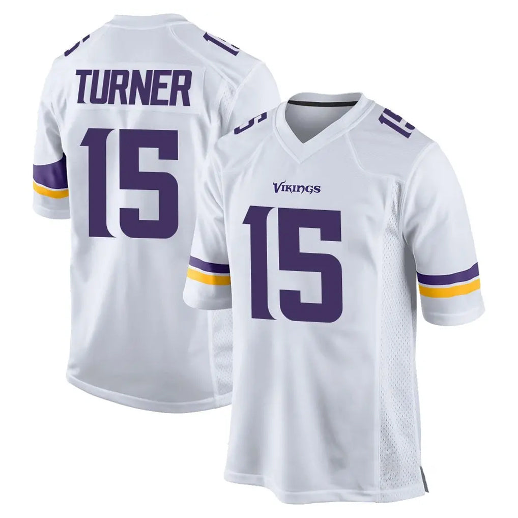 Punc MN.Vikings #15 Dallas Turner Player White Home Game Stitched Jerseys