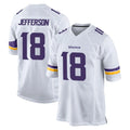 Punc MN.Vikings #18 Justin Jefferson Player White Home Game Stitched Jerseys