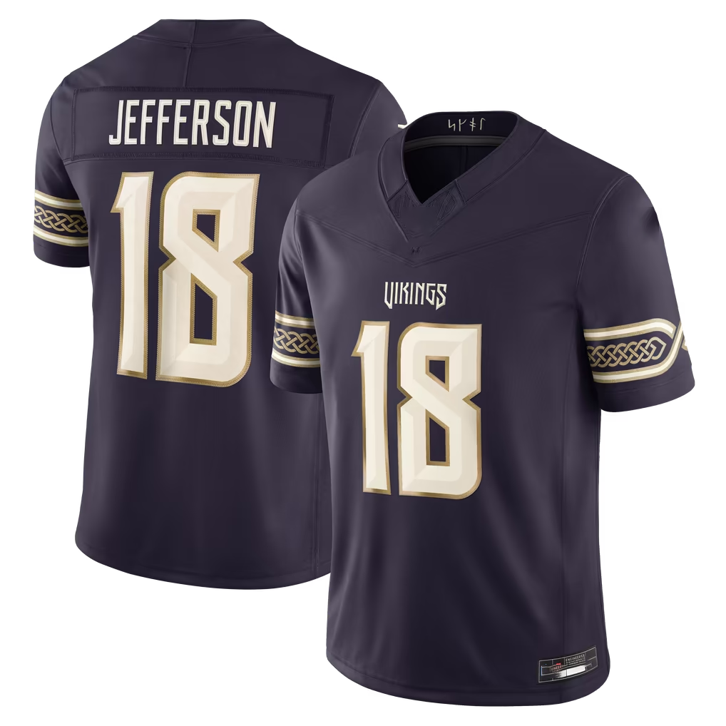 Punc MN.Vikings #18 Justin Jefferson Purple 2026 Rivalries Collection Limited Stitched Jerseys