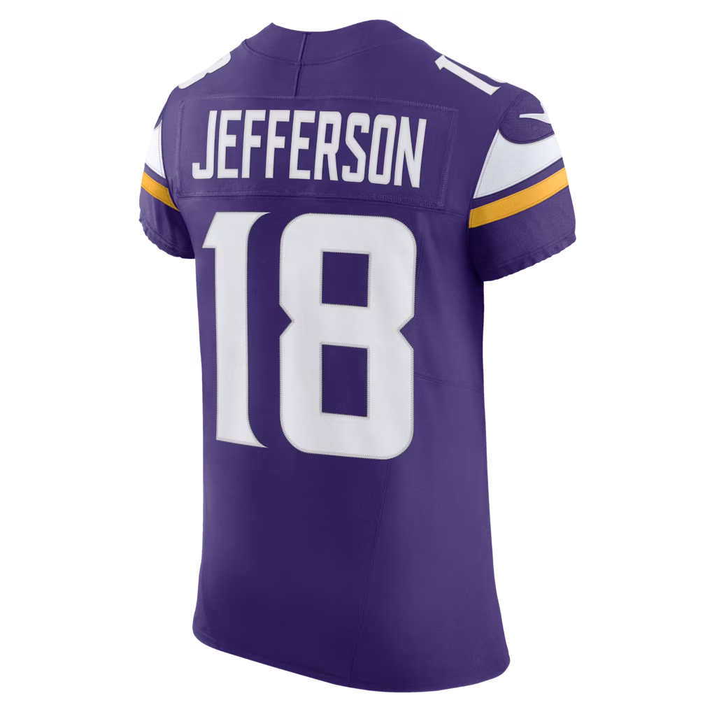 Punc MN.Vikings #18 Justin Jefferson Purple Team Vapor F.U.S.E. Elite Stitched Jersey