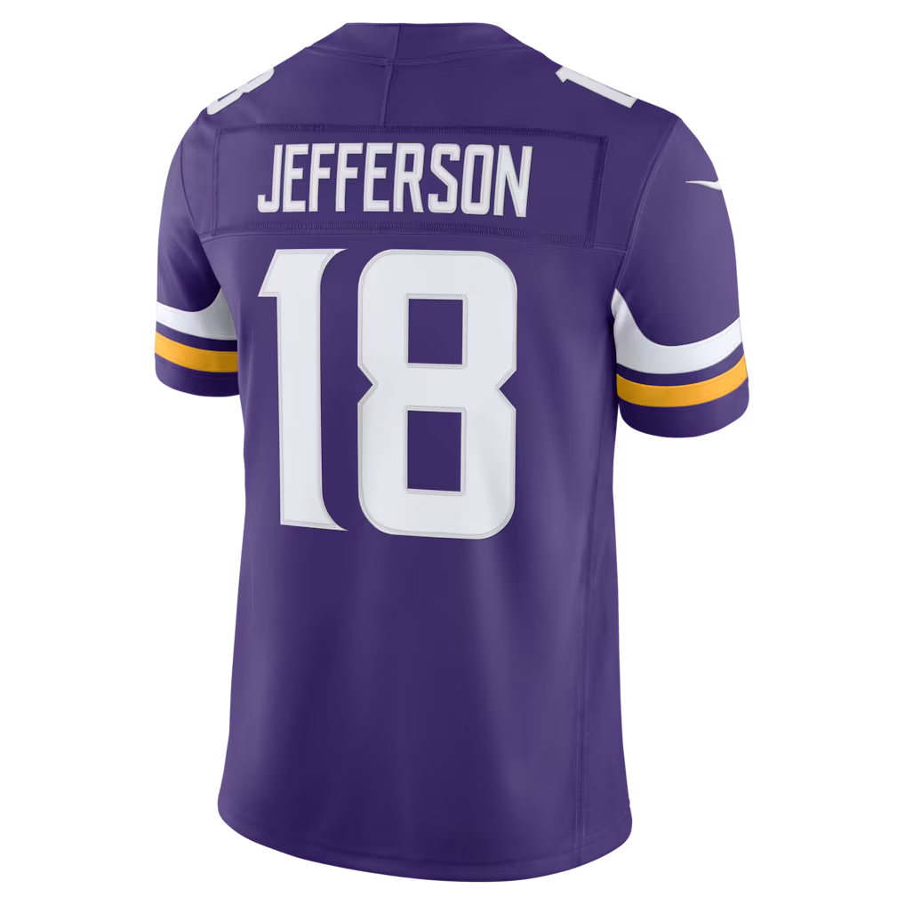 Punc MN.Vikings #18 Justin Jefferson Purple Team Vapor F.U.S.E. Stitched Limited Jerseys