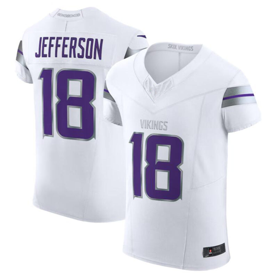 Punc MN.Vikings #18 Justin Jefferson White Alternate Vapor F.U.S.E. Elite Player American Stitched Jerseys