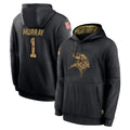 Punc MN.Vikings #1 Kyler Murray Player Black Salute to Service Hoodies Limited Game Stitched Jerseys