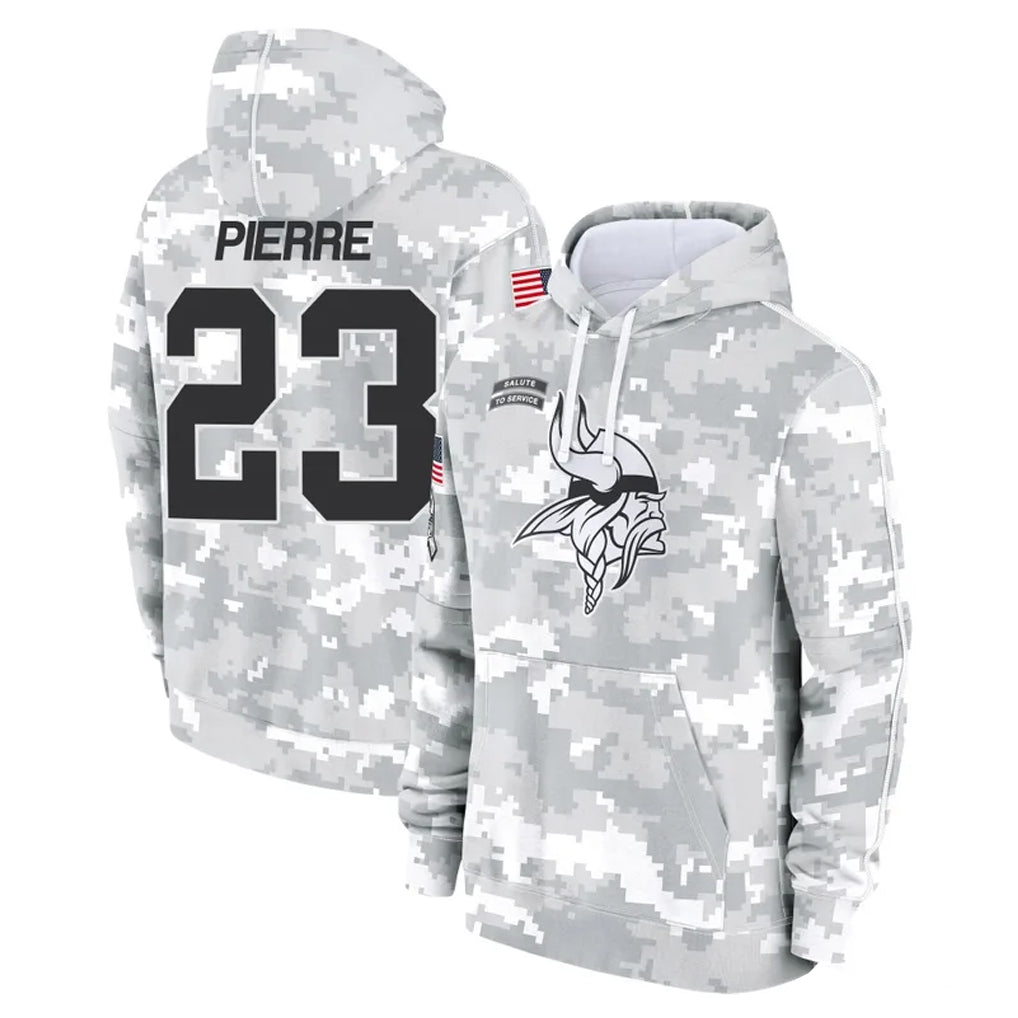 Punc MN.Vikings #23 James Pierre Player Arctic Camo Salute to Service Pullover Hoodies Limited Game Stitched Jerseys