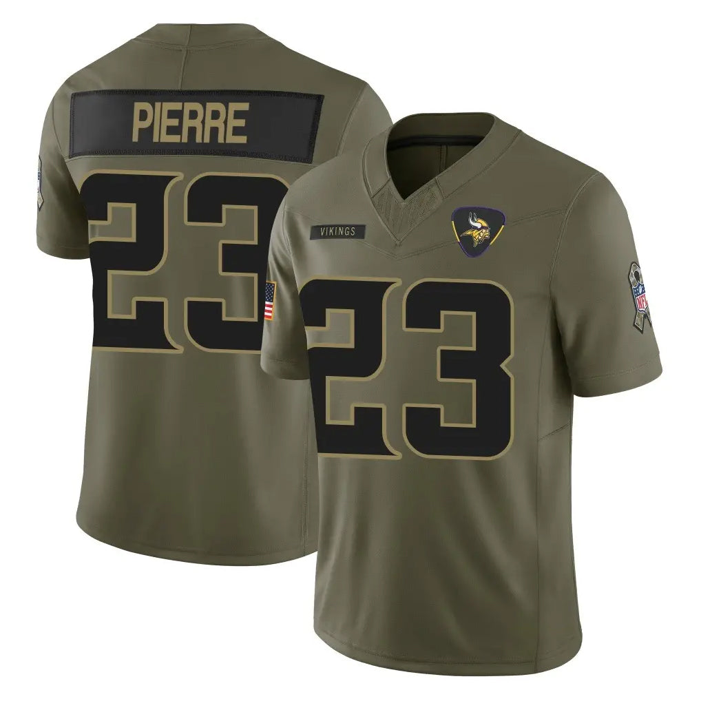 Punc MN.Vikings #23 James Pierre Player Olive 2025 Salute To Service Limited Game Stitched Jerseys