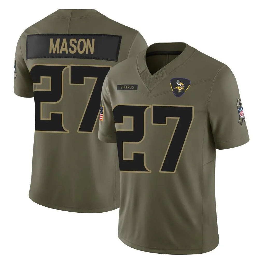 Punc MN.Vikings #27 Jordan Mason Player Olive 2025 Salute To Service Limited Game Stitched Jerseys