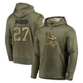 Punc MN.Vikings #27 Jordan Mason Player Olive Salute to Service Pullover Hoodies Home Game Stitched Jerseys