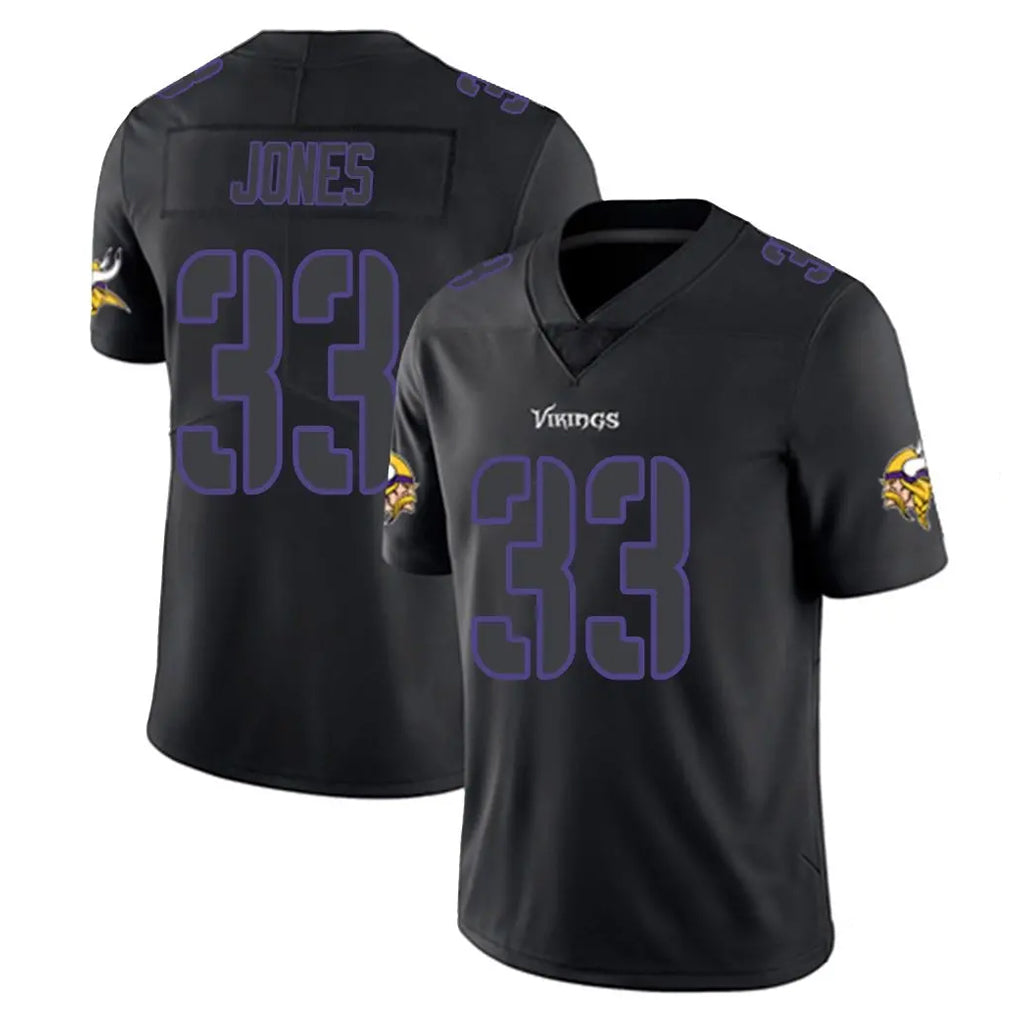 Punc MN.Vikings #33 Aaron Jones Sr. Player Black Impact LImited Home Game Stitched Jerseys