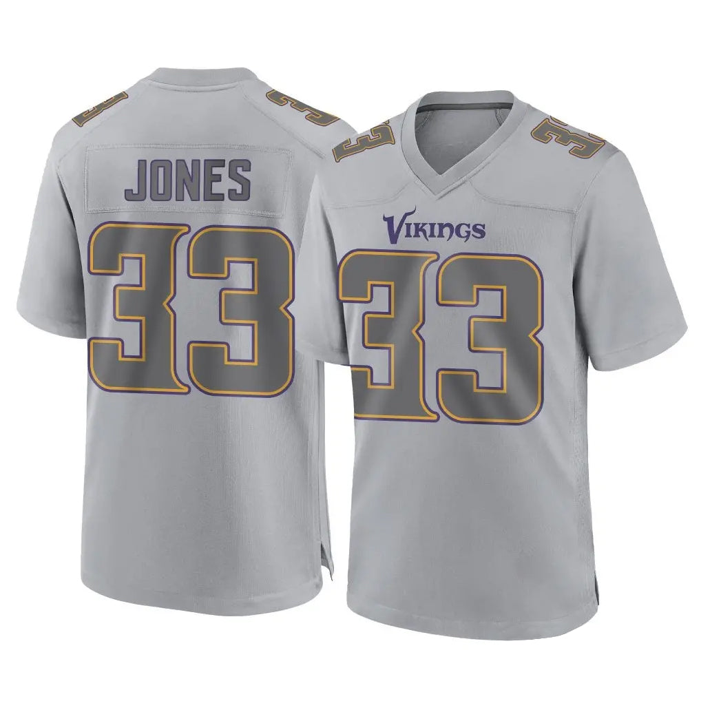 Punc MN.Vikings #33 Aaron Jones Sr. Player Gray Atmosphere Fashion Home Game Stitched Jerseys