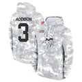 Punc MN.Vikings #3 Jordan Addison Player Arctic Camo Salute to Service Pullover Hoodies Limited Game Stitched Jerseys