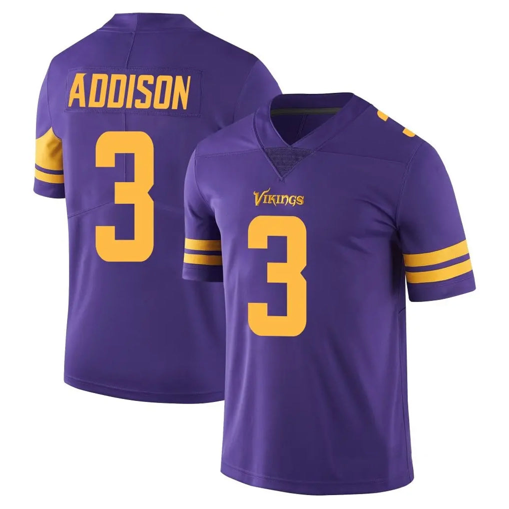 Punc MN.Vikings #3 Jordan Addison Player Purple Limited Color Rush Home Game Stitched Jerseys