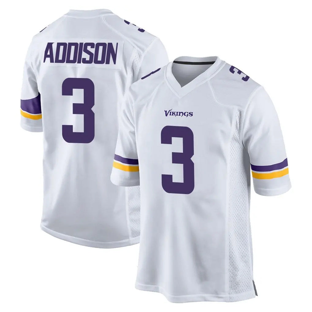 Punc MN.Vikings #3 Jordan Addison Player White Home Game Stitched Jerseys