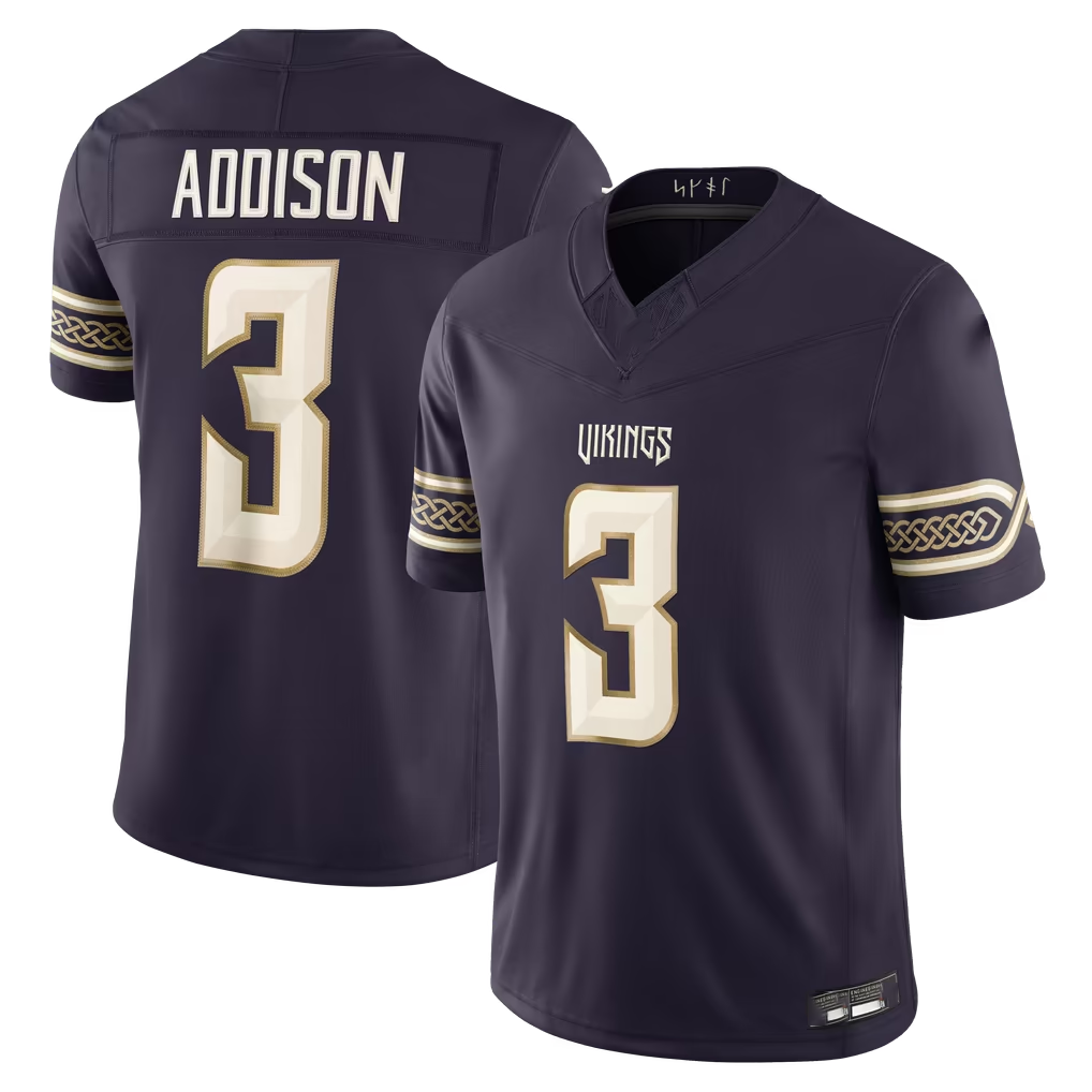 Punc MN.Vikings #3 Jordan Addison Purple 2026 Rivalries Collection Limited Stitched Jerseys