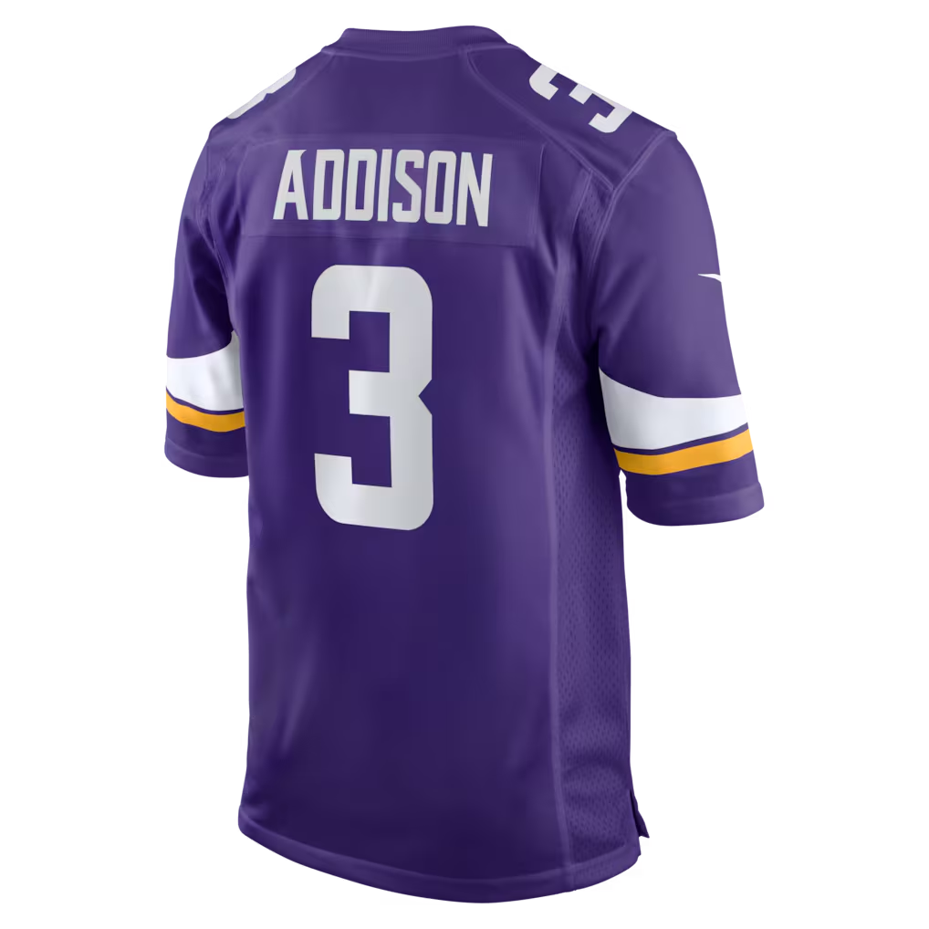 Punc MN.Vikings #3 Jordan Addison Purple Game Stitched Jerseys