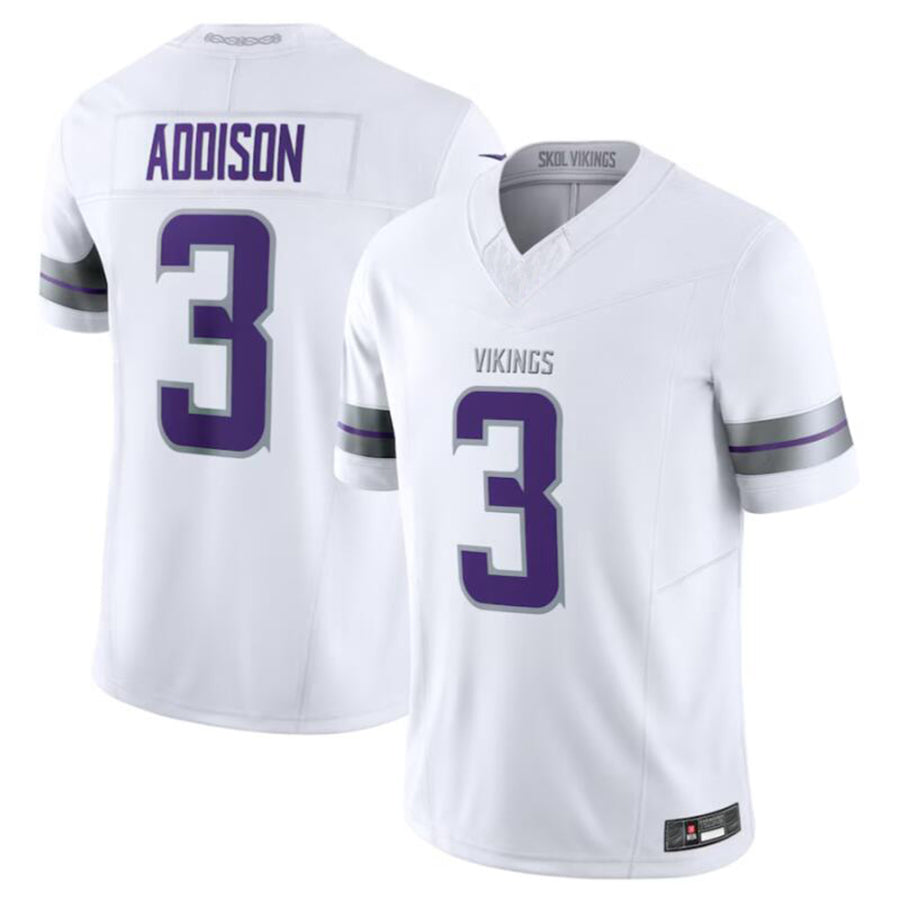 Punc MN.Vikings #3 Jordan Addison White Alternate Vapor F.U.S.E. Limited American Stitched Jerseys