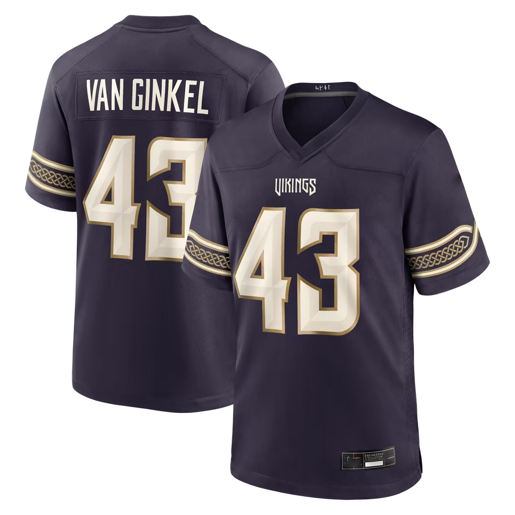 Punc MN.Vikings #43 Andrew Van Ginkel Purple 2026 Rivalries Collection Game Stitched Jerseys