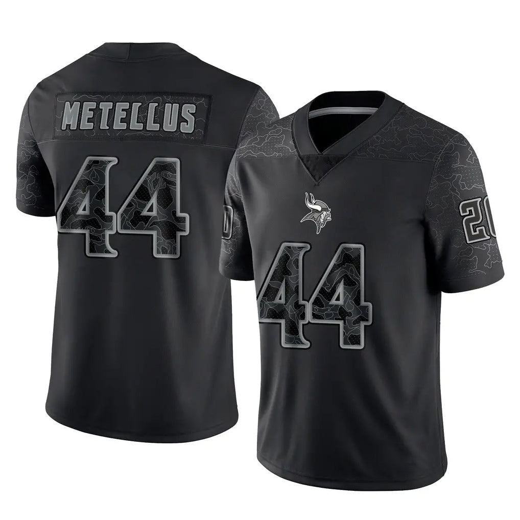 Punc MN.Vikings #44 Josh Metellus Player Black Reflective LImited Home Game Stitched Jerseys