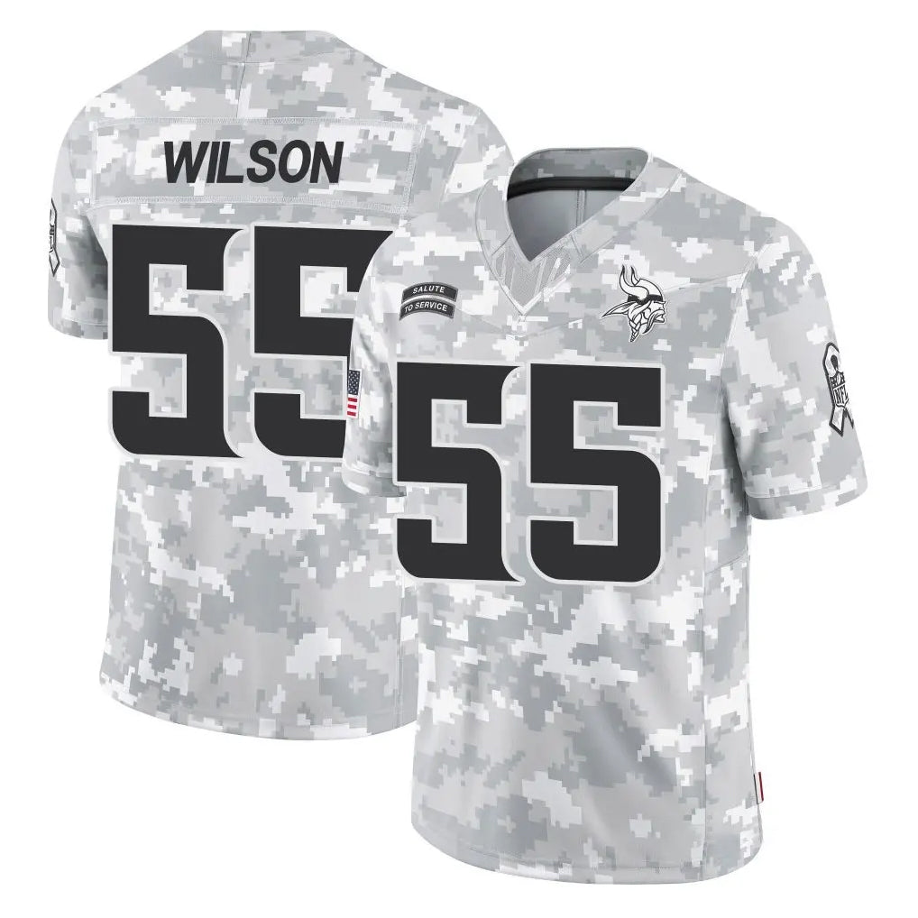 Punc MN.Vikings #55 Eric Wilson Player Arctic Camo Salute To Service Limited Game Stitched Jerseys