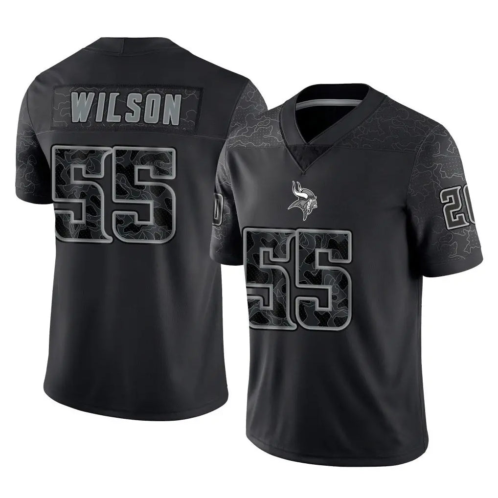 Punc MN.Vikings #55 Eric Wilson Player Black Reflective LImited Home Game Stitched Jerseys