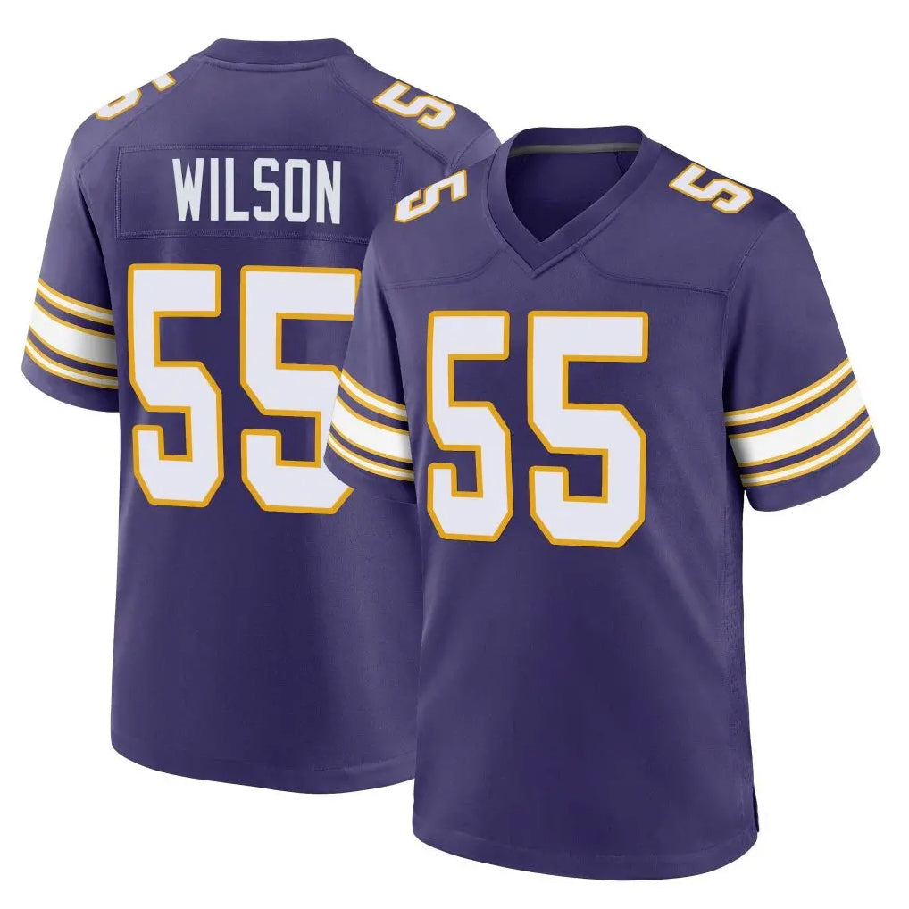 Punc MN.Vikings #55 Eric Wilson Player Purple Classic Home Game Stitched Jerseys