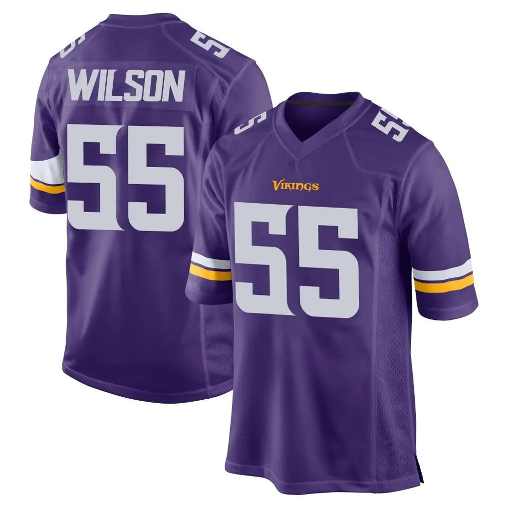 Punc MN.Vikings #55 Eric Wilson Player Purple Home Game Stitched Jerseys