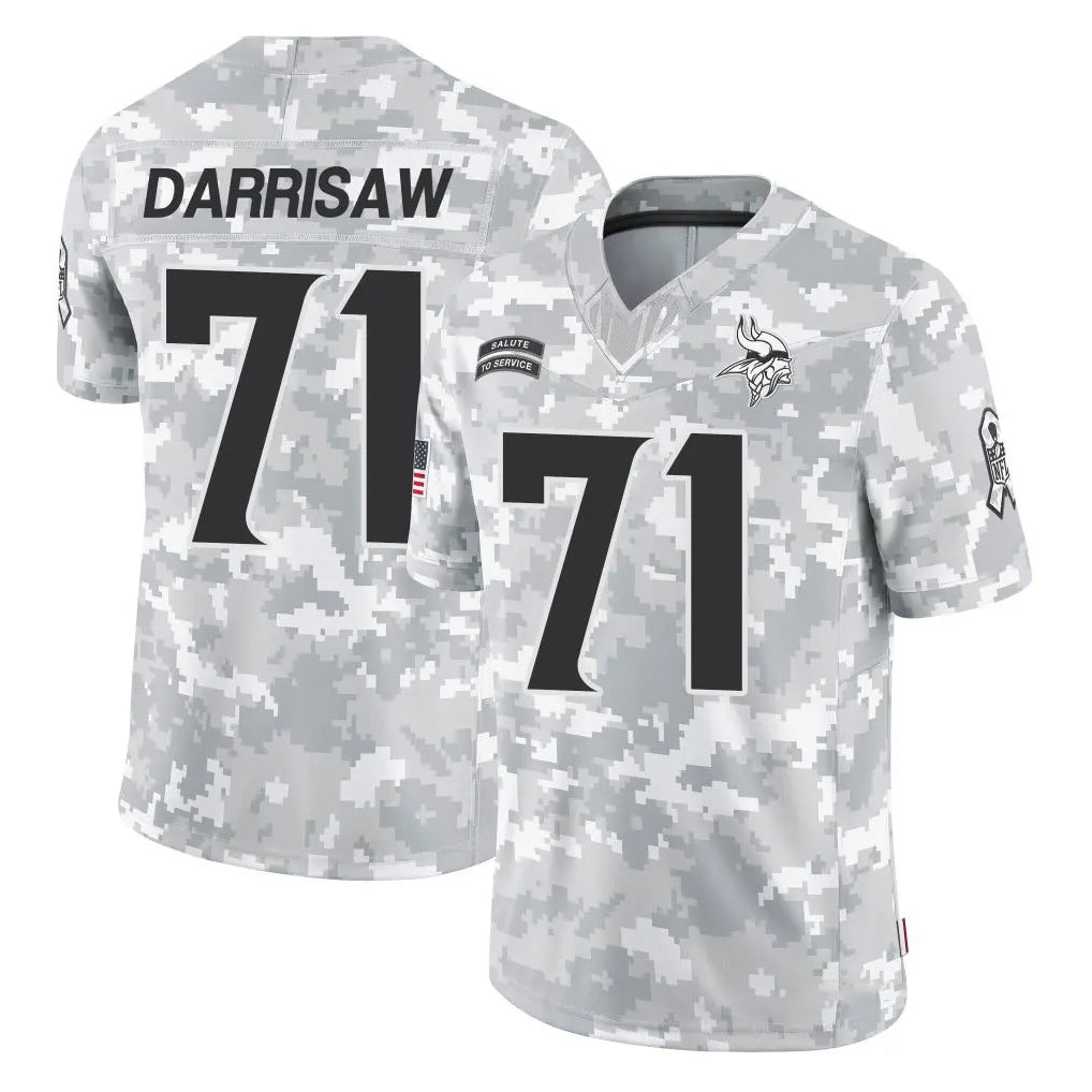 Punc MN.Vikings #71 Christian Darrisaw Player Arctic Camo Salute To Service Limited Game Stitched Jerseys