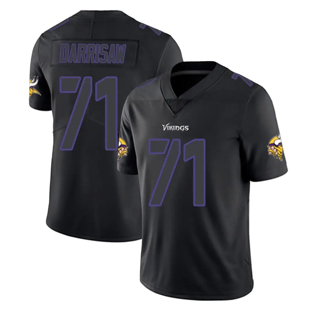 Punc MN.Vikings #71 Christian Darrisaw Player Black Impact LImited Home Game Stitched Jerseys