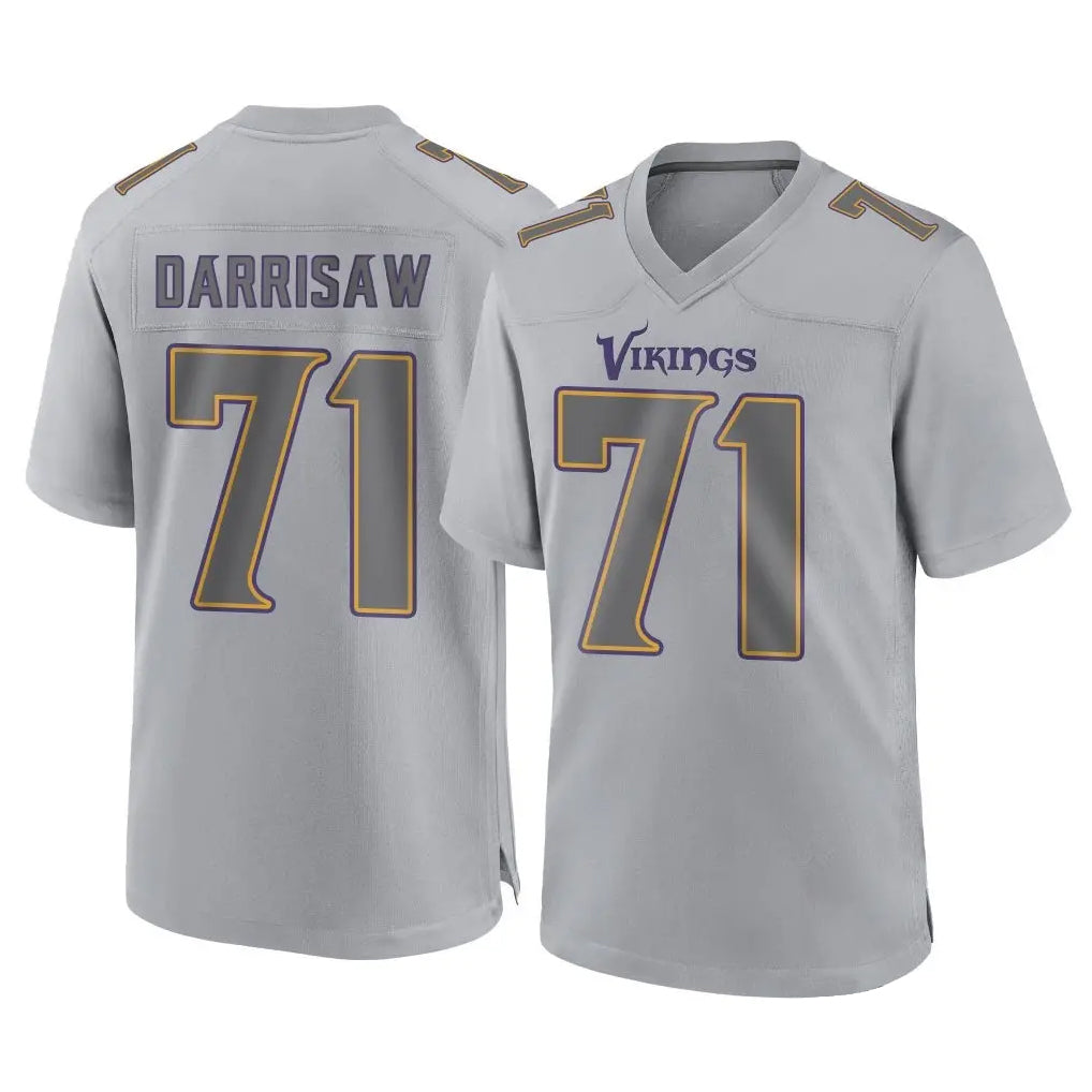 Punc MN.Vikings #71 Christian Darrisaw Player Gray Atmosphere Fashion Home Game Stitched Jerseys