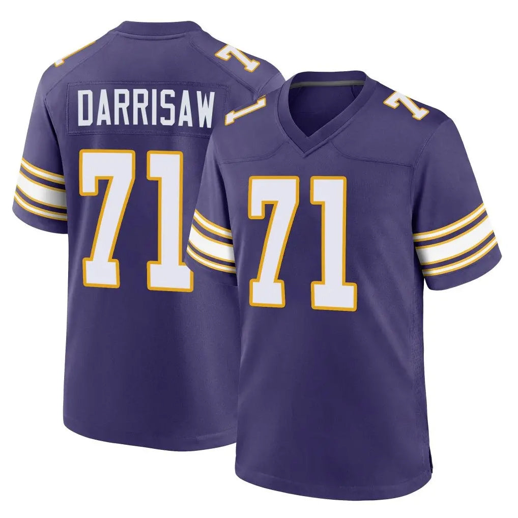 Punc MN.Vikings #71 Christian Darrisaw Player Purple Classic Home Game Stitched Jerseys