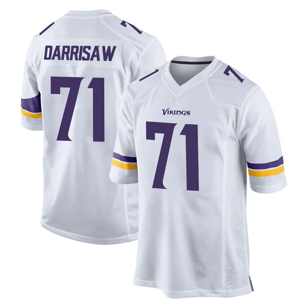 Punc MN.Vikings #71 Christian Darrisaw Player White Home Game Stitched Jerseys
