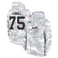 Punc MN.Vikings #75 Brian O'Neill Player Arctic Camo Salute to Service Pullover Hoodies Limited Game Stitched Jerseys