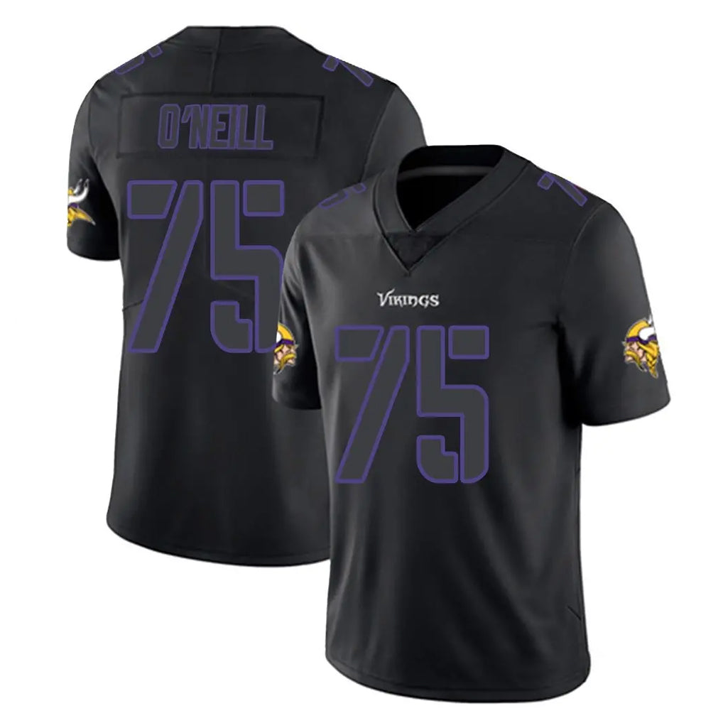 Punc MN.Vikings #75 Brian O'Neill Player Black Impact LImited Home Game Stitched Jerseys