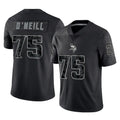 Punc MN.Vikings #75 Brian O'Neill Player Black Reflective LImited Home Game Stitched Jerseys