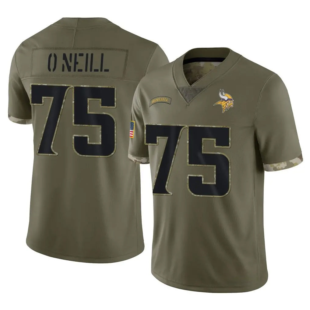 Punc MN.Vikings #75 Brian O'Neill Player Olive Salute To Service Limited Stitched Jerseys