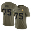 Punc MN.Vikings #75 Brian O'Neill Player Olive Salute To Service Limited Stitched Jerseys
