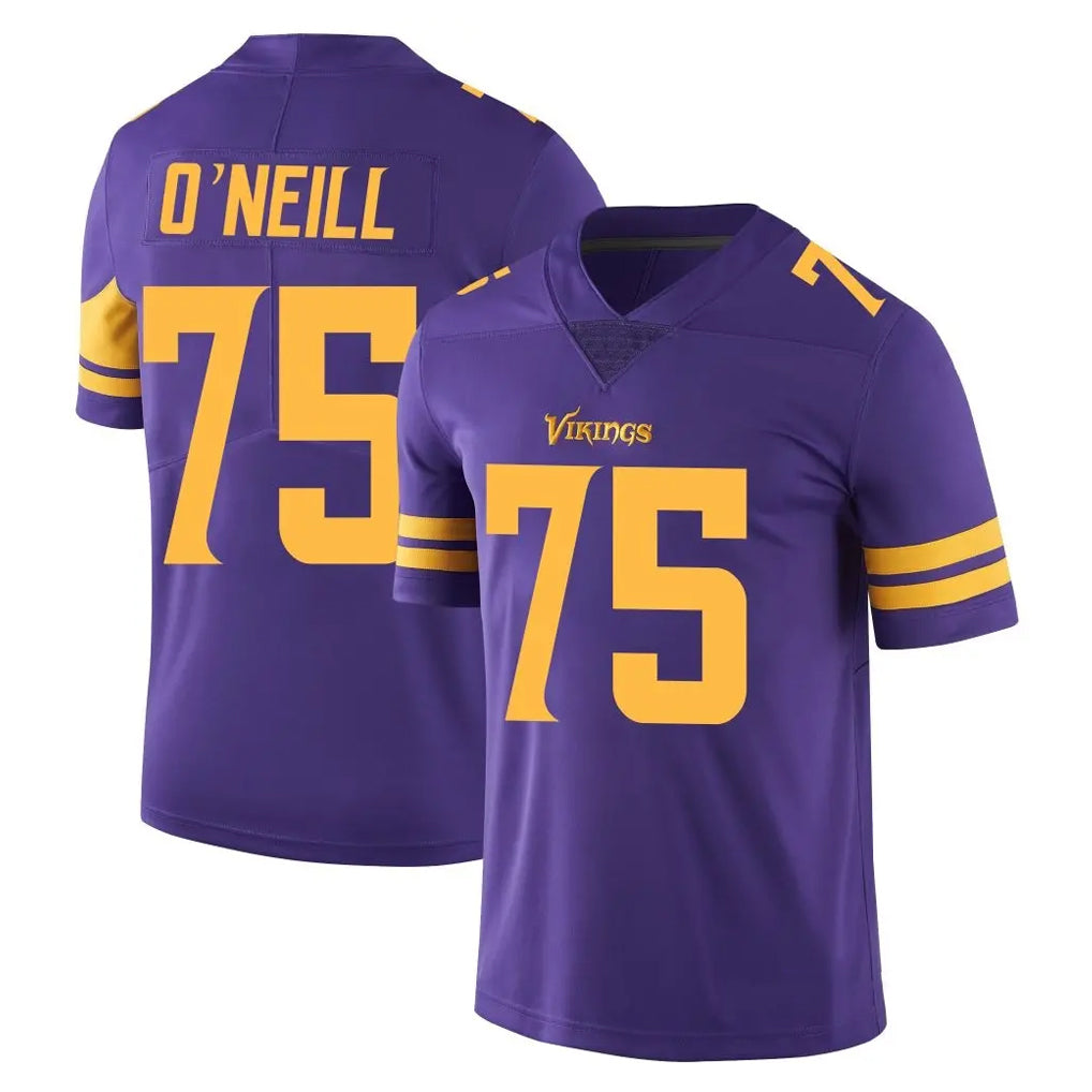 Punc MN.Vikings #75 Brian O'Neill Player Purple Limited Color Rush Home Game Stitched Jerseys