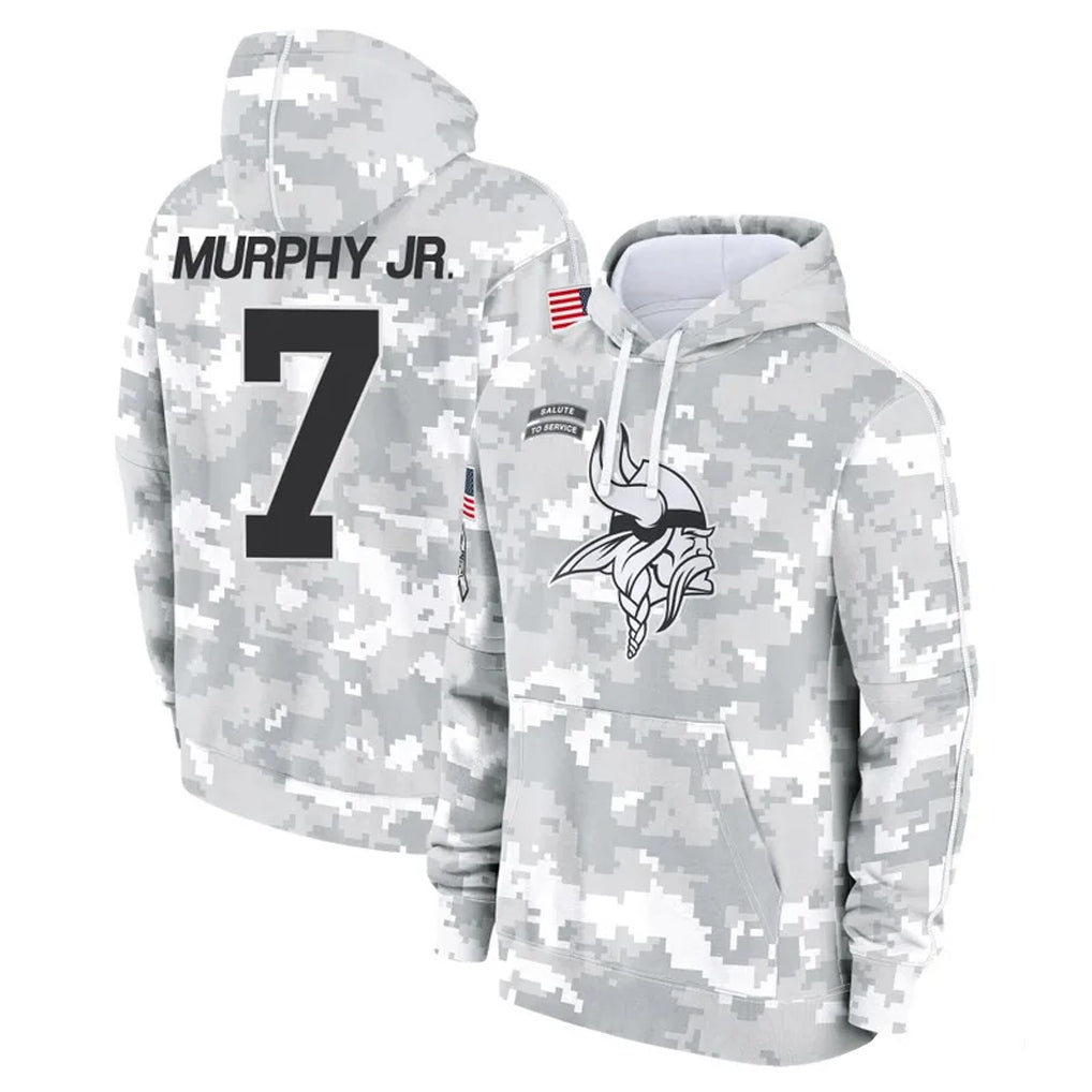 Punc MN.Vikings #7 Byron Murphy Jr. Player Arctic Camo Salute to Service Pullover Hoodies Limited Game Stitched Jerseys