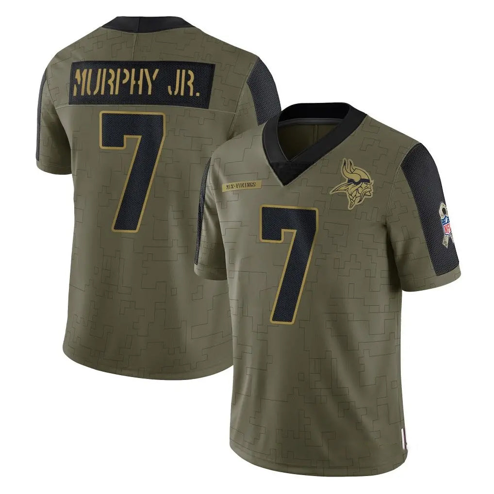 Punc MN.Vikings #7 Byron Murphy Jr. Player Olive Salute To Service Limited Game Stitched Jerseys