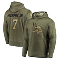 Punc MN.Vikings #7 Byron Murphy Jr. Player Olive Salute to Service Pullover Hoodies Home Game Stitched Jerseys