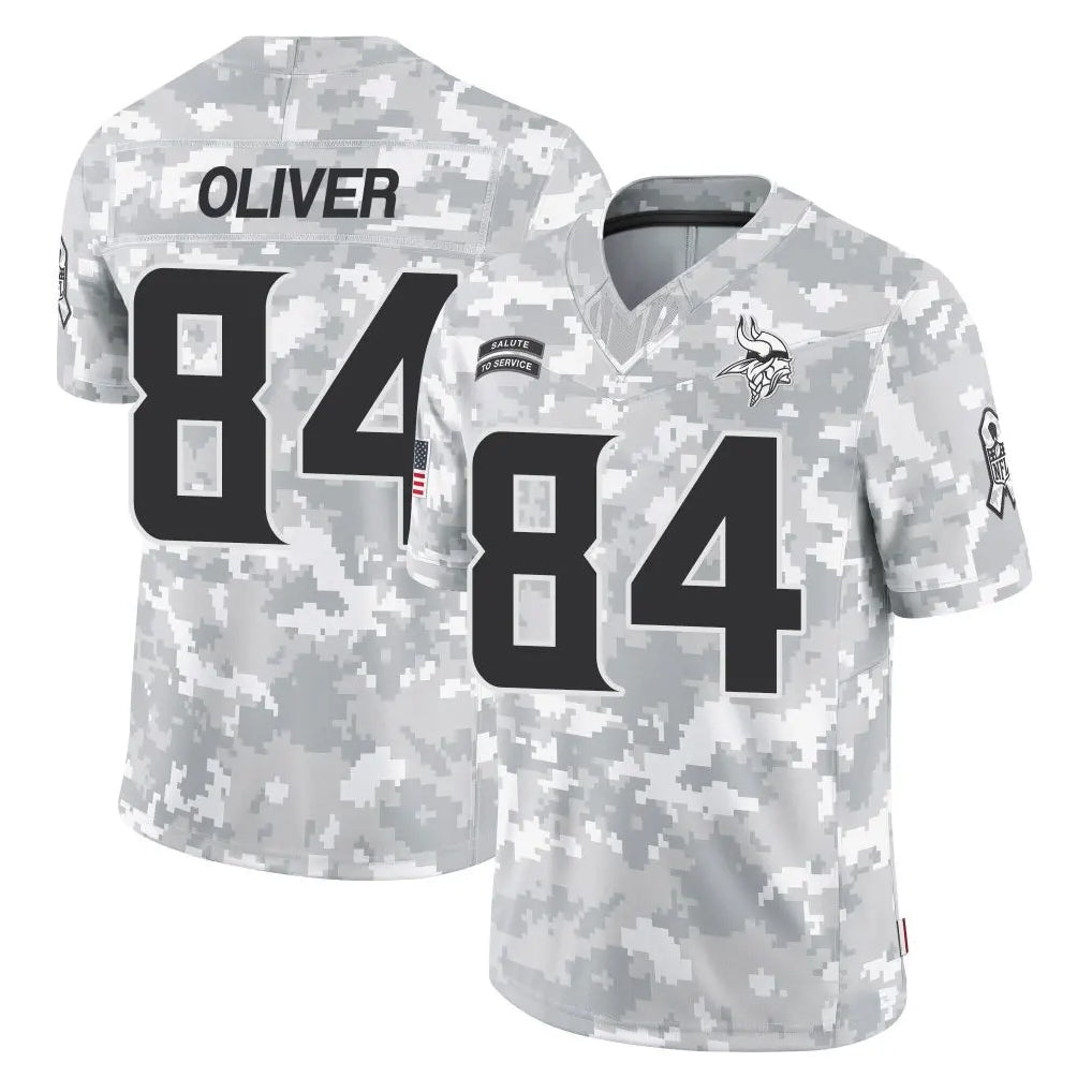 Punc MN.Vikings #84 Josh OliverPlayer Arctic Camo Salute To Service Limited Game Stitched Jerseys