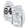 Punc MN.Vikings #84 Josh Oliver Player Arctic Camo Salute to Service Pullover Hoodies Limited Game Stitched Jerseys